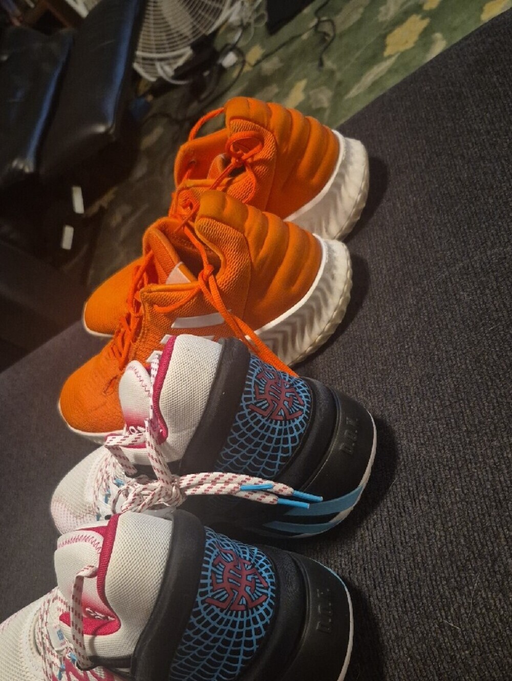 adidas White and Red Gradient Training Sneakers - Picture 3 of 9